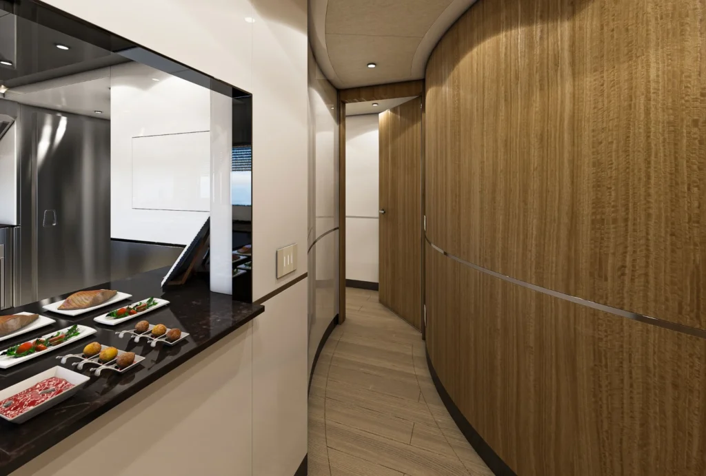 eternal spark yacht galley hallway