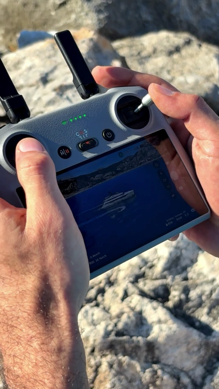 filming eternal spark yacht with a drone