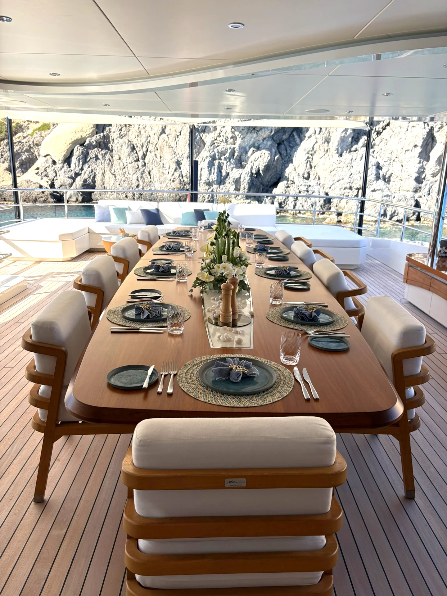 table setting during a photoshoot in greece