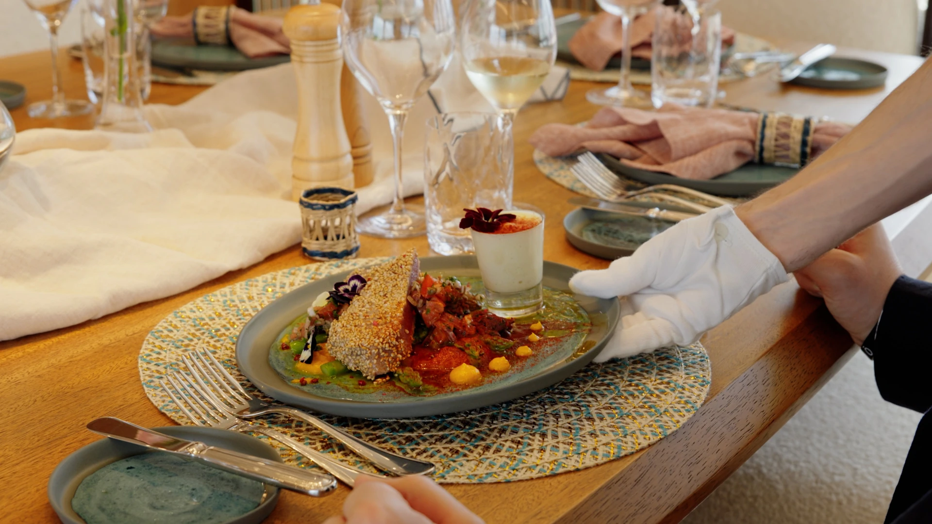 main deck interior salon dining service