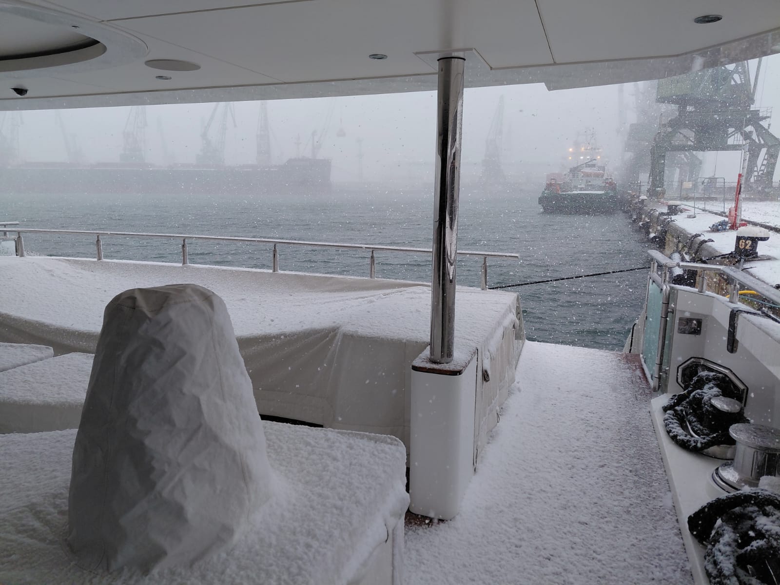 Eternal Spark in Winter, Main Deck Aft Covered in Snow (3)
