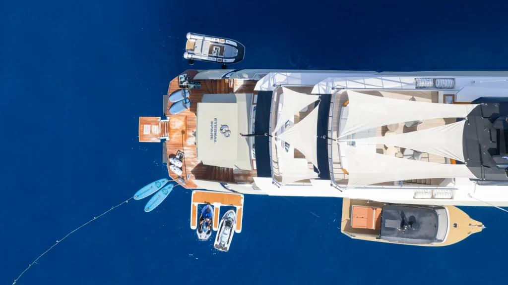 eternal spark yacht aft decks bird eye view
