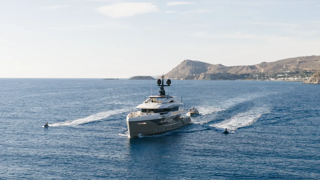 eternal spark yacht on the move