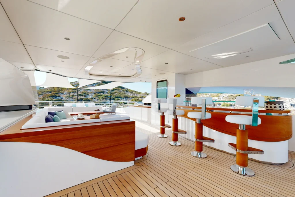 eternal spark yacht sundeck looking aft