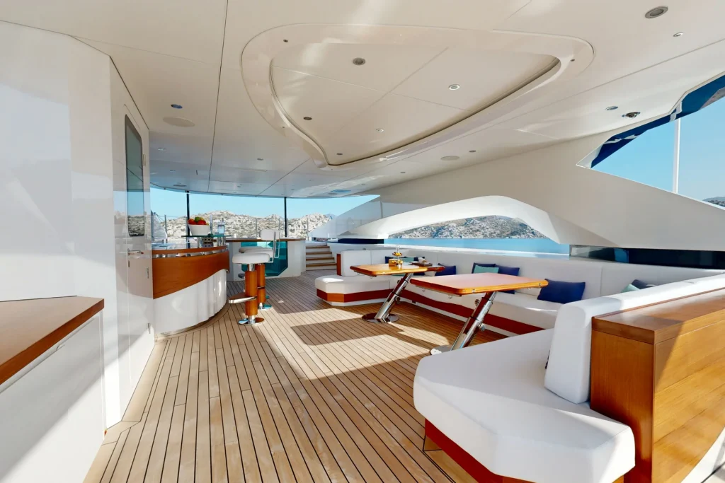 eternal spark yacht sundeck looking front