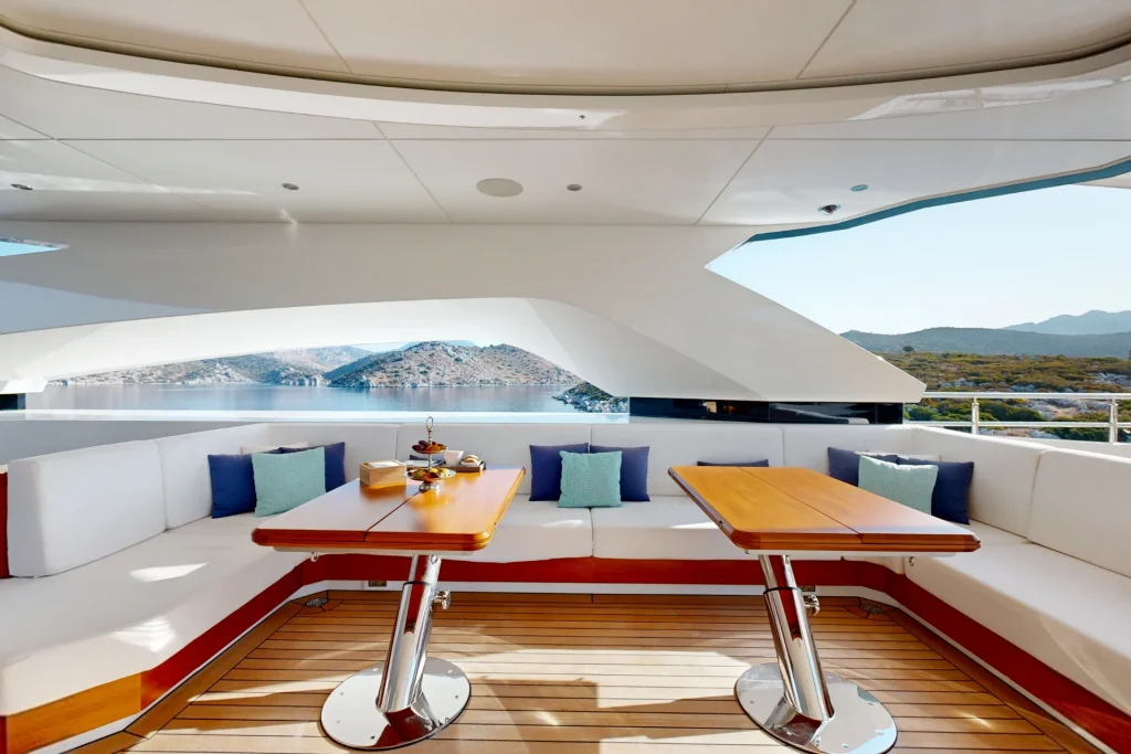 eternal spark yacht sundeck table